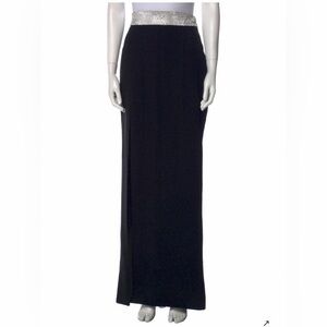 Cinq à Sept Black Maxi Skirt with crystal embellishments